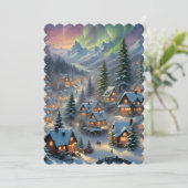 山の村のクリスマス、極光 カード (スタンド正面)