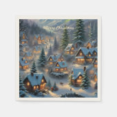 山の村のクリスマス、極光 スタンダードカクテルナプキン (正面)