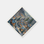 山の村のクリスマス、極光 スタンダードカクテルナプキン (角)