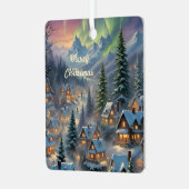 山の村のクリスマス、極光 メタルオーナメント (正面左)