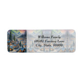 山の村のクリスマス、極光 ラベル (正面)