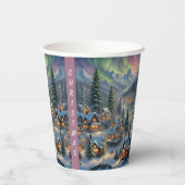 山の村のクリスマス、極光 紙コップ (裏面)