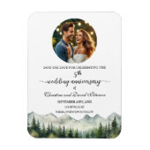 山の松の5回目の結婚記念日のSave the Date マグネット (縦)