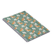 山の森のパターンのコーギー ノートブック (右側)