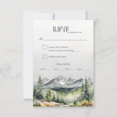 山の森の冒険が素朴始結婚まる 出欠カード (正面)