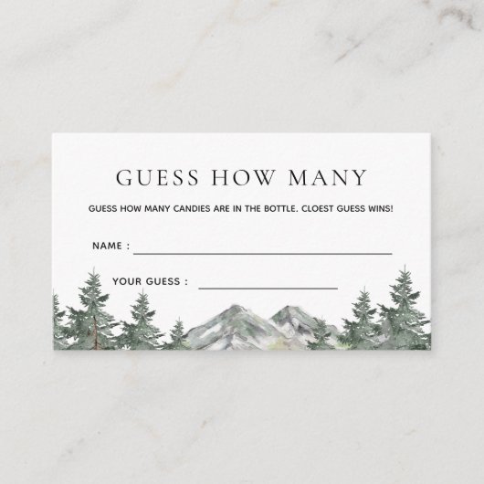 山の森の推測ゲームの数 エンクロージャーカード (正面)