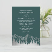 山の森の木々 松の木の風情あるエレガントな結婚式 招待状 (スタンド正面)