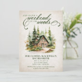 山の森の独身最後の週末の予定 招待状 (スタンド正面)