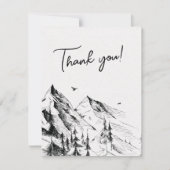 山の森の素朴な写真結婚の サンキューカード (正面)