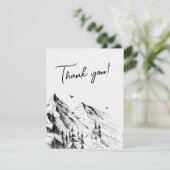 山の森の素朴な写真結婚の サンキューカード (スタンド正面)