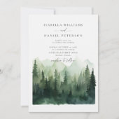 山の森の素朴景色結婚屋外 招待状 (正面)