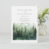 山の森の素朴景色結婚屋外 招待状 (スタンド正面)