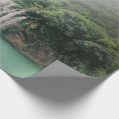 山の森の美しい滝 ラッピングペーパー (角)