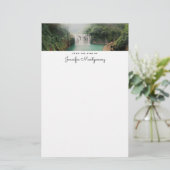 山の森の美しい滝 便箋 (スタンド正面)