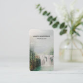 山の森の美しい滝 名刺 (スタンド正面)