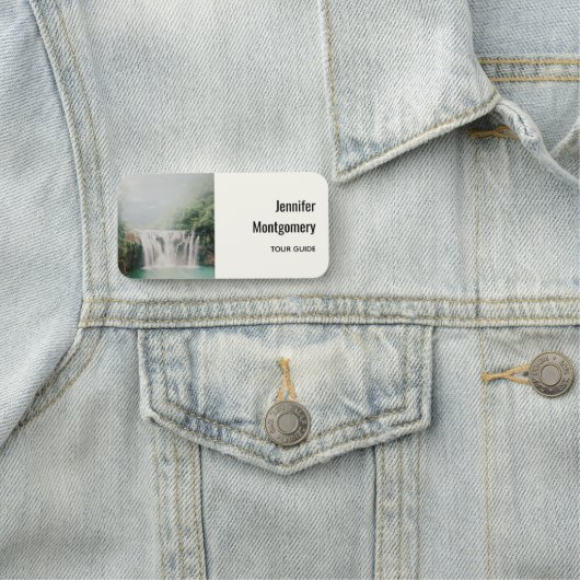 山の森の美しい滝 名札 (インサイチュ)