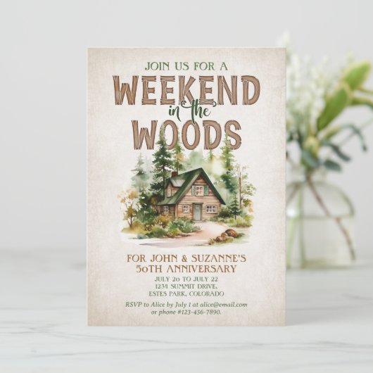 山の森の週末予定 招待状 (スタンド正面)