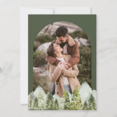 山の森の鹿の写真の結婚式 セーブザデート (裏面)