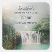 山の森キャンドルビズの素敵な滝 スクエアシール (正面)