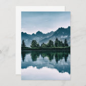 山の森林反射 サンキューカード (正面/裏面)