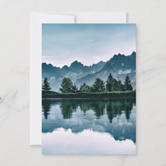 山の森林反射 サンキューカード (正面)