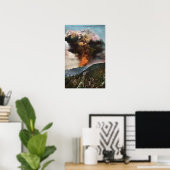 山の森林火災ビュー ポスター (ホームオフィス)