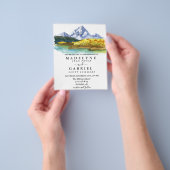 山の森 秋の水彩郷土色ウェディングF チラシ (手)