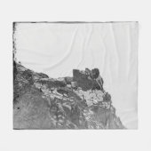 山の毛布の老人 フリースブランケット (正面(横))