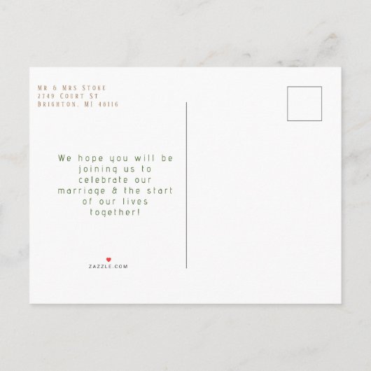 山の水の色の保存日付 案内ポストカード (裏面)