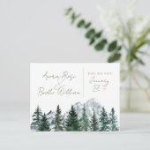 山の水の色の保存日付 案内ポストカード (スタンド正面)