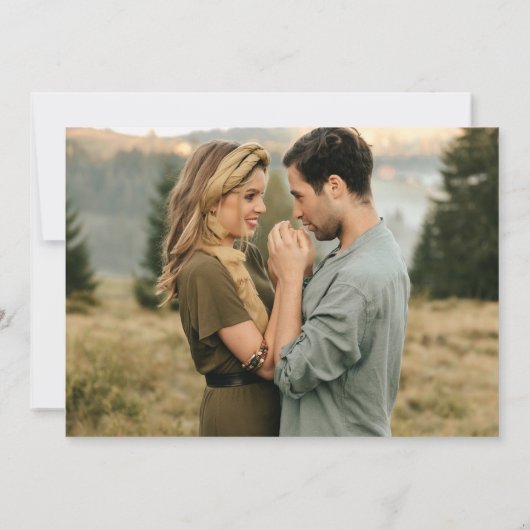 山の水の色の松2つの写真を保存する日付 招待状 (裏面)