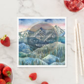 山の水の色の風景の目的地の結婚式B スタンダードランチョンナプキン (インサイチュ)