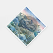 山の水の色の風景の目的地の結婚式B スタンダードランチョンナプキン (角)