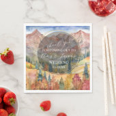 山の水の色の風景の目的地の結婚式C スタンダードランチョンナプキン (インサイチュ)