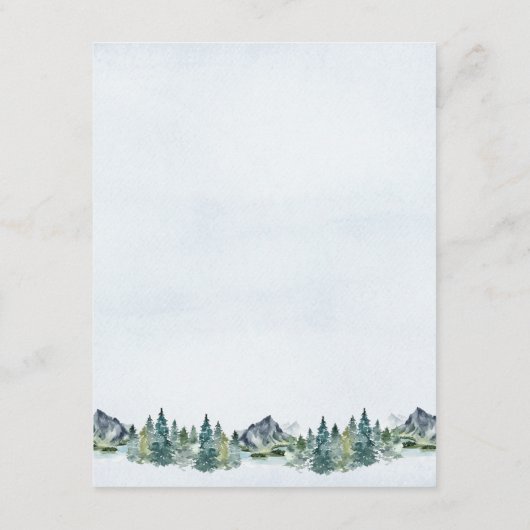 山の水の色をエレガントテーマに結婚した エンクロージャーカード (裏面)