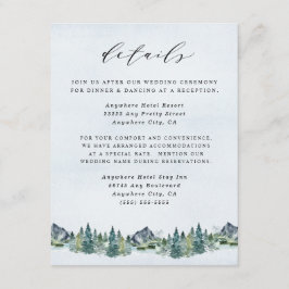 山の水の色をエレガントテーマに結婚した エンクロージャーカード