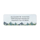 山の水の色をエレガントテーマに結婚した ラベル (正面)