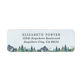 山の水の色をエレガントテーマに結婚した ラベル