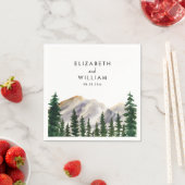 山の水彩林結婚の スタンダードカクテルナプキン (インサイチュ)