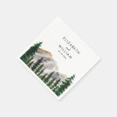 山の水彩林結婚の スタンダードカクテルナプキン (角)