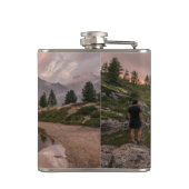 山の池のカスタムなモノグラムのフラスコ フラスク (裏面)