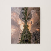 山の池の写真パズル ジグソーパズル (縦)