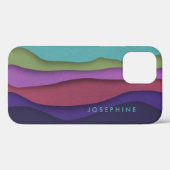 山の波の色パーソナライズされた Case-Mate iPhoneケース (裏面 (横))