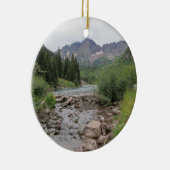 山の流れ-あずき色の鐘 セラミックオーナメント (右)