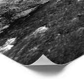 山の流れ（白黒） ポスター (角)