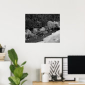 山の流れ（白黒） ポスター (ホームオフィス)