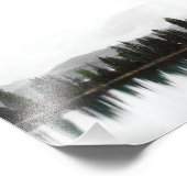 山の湖での常緑樹の反射 フォトプリント            (角)