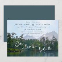 山の湖で私たちの冒険が始まる ウェディング