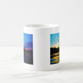 山の湖に虹の夕日 コーヒーマグカップ (中央)