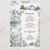 山の湖の森の結婚式ディナーメニュー メニュー (正面/裏面)